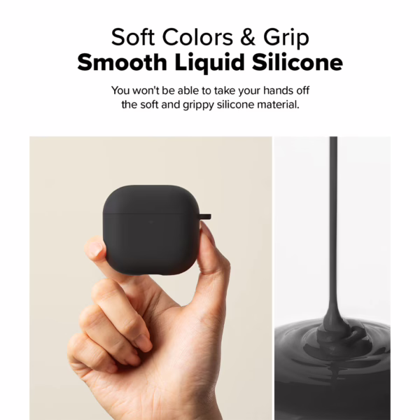 Ringke รุ่น Silicone Case - เคส AirPods 4 - สี Black