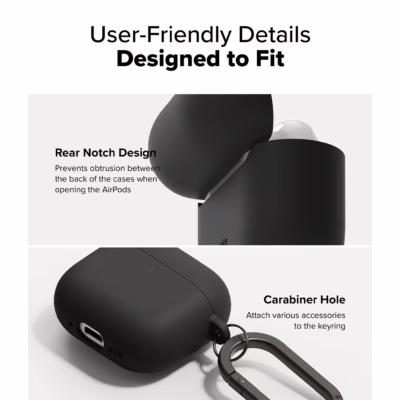 Ringke รุ่น Silicone Case - เคส AirPods 4 - สี Black