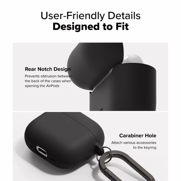 Ringke รุ่น Silicone Case - เคส AirPods 4 - สี Black