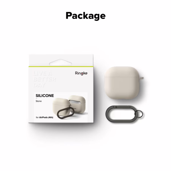 Ringke รุ่น Silicone Case - เคส AirPods 4 - สี Stone