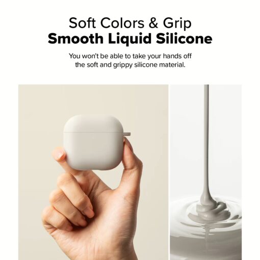 Ringke รุ่น Silicone Case - เคส AirPods 4 - สี  Stone - Image 5