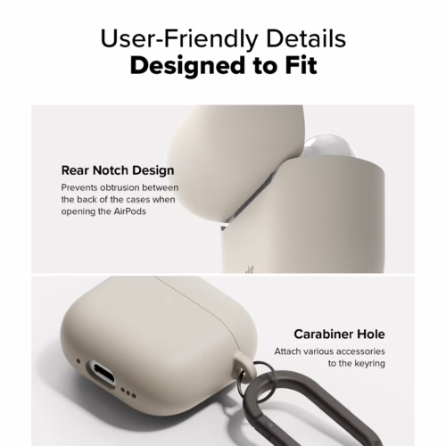 Ringke รุ่น Silicone Case - เคส AirPods 4 - สี Stone