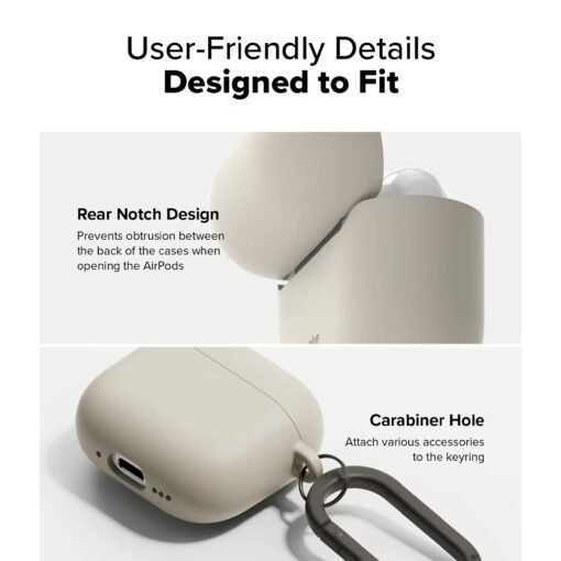 Ringke รุ่น Silicone Case - เคส AirPods 4 - สี  Stone - Image 9