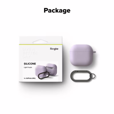 Ringke รุ่น Silicone Case - เคส AirPods 4 - สี Light Purple