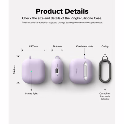 Ringke รุ่น Silicone Case - เคส AirPods 4 - สี Light Purple