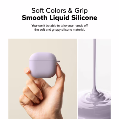 Ringke รุ่น Silicone Case - เคส AirPods 4 - สี Light Purple