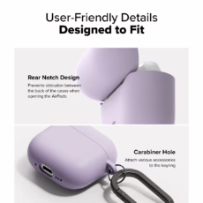 Ringke รุ่น Silicone Case - เคส AirPods 4 - สี Light Purple