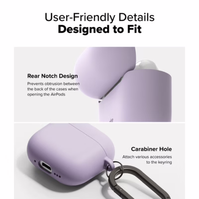 Ringke รุ่น Silicone Case - เคส AirPods 4 - สี Light Purple