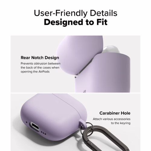 Ringke รุ่น Silicone Case - เคส AirPods 4 - สี Light Purple