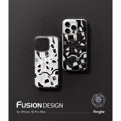 Ringke รุ่น Fusion Design - เคส iPhone 16 Pro Max - ลาย Seoul Map Black