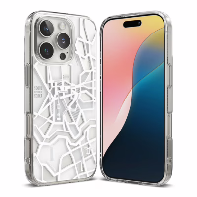 Ringke รุ่น Fusion Design - เคส iPhone 16 Pro Max - ลาย Seoul Map White