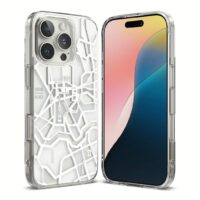 Ringke รุ่น Fusion Design - เคส iPhone 16 Pro Max - ลาย Seoul Map White