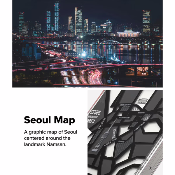 Ringke รุ่น Fusion Design - เคส iPhone 16 Pro Max - ลาย Seoul Map Black