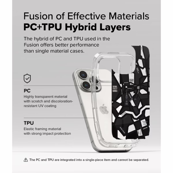 Ringke รุ่น Fusion Design - เคส iPhone 16 Pro Max - ลาย Seoul Map Black