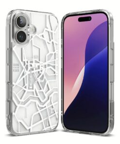 Ringke รุ่น Fusion Design - เคส iPhone 16 Plus - ลาย Seoul Map White