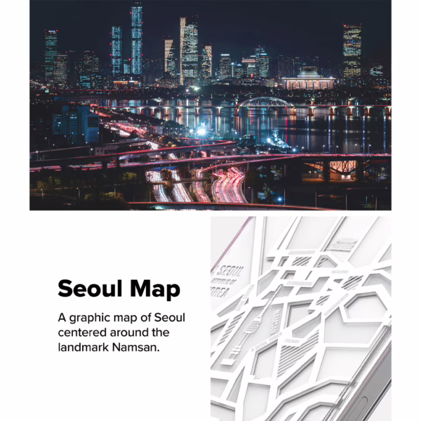 Ringke รุ่น Fusion Design - เคส iPhone 16 Plus - ลาย Seoul Map White