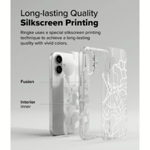 Ringke รุ่น Fusion Design - เคส iPhone 16 Plus - ลาย Seoul Map White