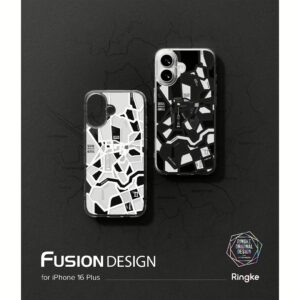 Ringke รุ่น Fusion Design - เคส iPhone 16 Plus - ลาย Seoul Map Black