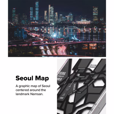 Ringke รุ่น Fusion Design - เคส iPhone 16 Plus - ลาย Seoul Map Black