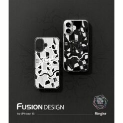Ringke รุ่น Fusion Design - เคส iPhone 16 - ลาย Seoul Map White