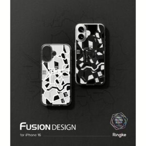 Ringke รุ่น Fusion Design - เคส iPhone 16 - ลาย Seoul Map White