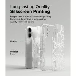 Ringke รุ่น Fusion Design - เคส iPhone 16 - ลาย Seoul Map White