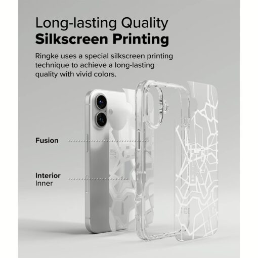 Ringke รุ่น Fusion Design - เคส iPhone 16 - ลาย Seoul Map White - Image 6