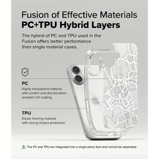 Ringke รุ่น Fusion Design - เคส iPhone 16 - ลาย Seoul Map White - Image 9