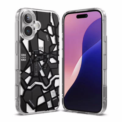 Ringke รุ่น Fusion Design - เคส iPhone 16 - ลาย Seoul Map Black