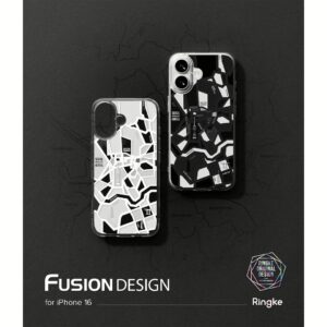 Ringke รุ่น Fusion Design - เคส iPhone 16 - ลาย Seoul Map Black