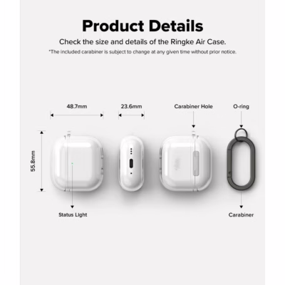 Ringke รุ่น Air Case - เคส AirPods 4 - สี Clear