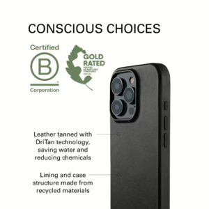 Mujjo รุ่น Leather Case - เคส iPhone 16 Pro - สี Black