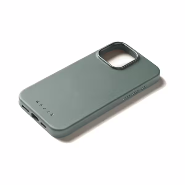 Mujjo รุ่น Leather Case - เคส iPhone 16 Pro - สี Green Smoke