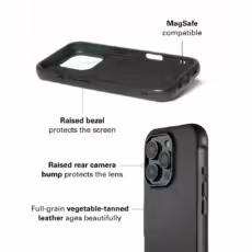 Mujjo รุ่น Shield Case - เคส iPhone 16 Pro - สี Black