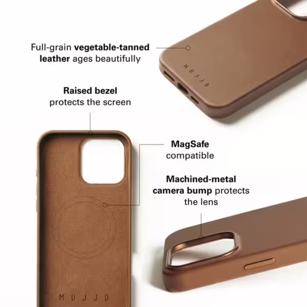 Mujjo รุ่น Leather Case - เคส iPhone 16 Pro Max - สี Tan