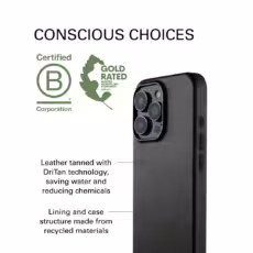 Mujjo รุ่น Leather Case - เคส iPhone 16 Pro Max - สี Black