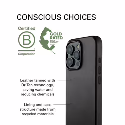 Mujjo รุ่น Leather Case - เคส iPhone 16 Pro Max - สี Black