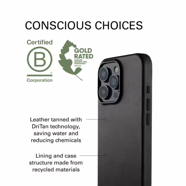 Mujjo รุ่น Leather Case - เคส iPhone 16 Pro Max - สี Black