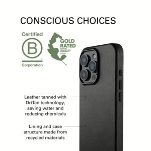 Mujjo รุ่น Leather Case - เคส iPhone 16 Pro Max - สี Black