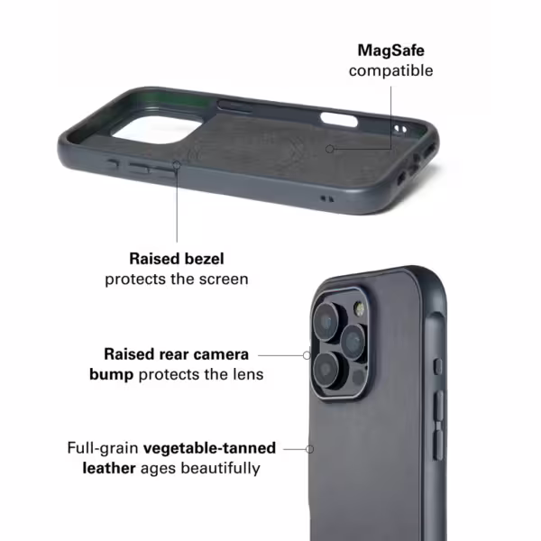Mujjo รุ่น Shield Case - เคส iPhone 16 Pro Max - สี Steel Blue