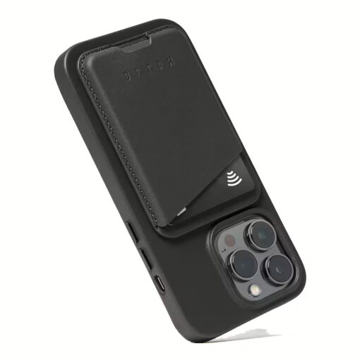 Mujjo รุ่น Full Leather Magnetic Wallet - ที่เก็บบัตรติดหลังมือถือ - สี Black - Image 10