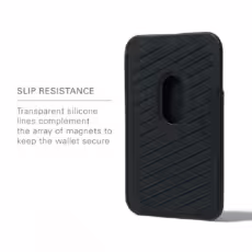 Mujjo รุ่น Full Leather Magnetic Wallet - ที่เก็บบัตรติดหลังมือถือ - สี Black