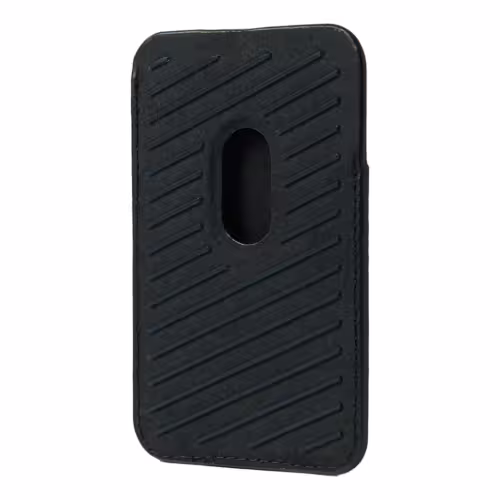 Mujjo รุ่น Full Leather Magnetic Wallet - ที่เก็บบัตรติดหลังมือถือ - สี Black