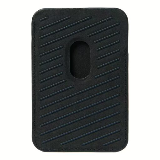 Mujjo รุ่น Full Leather Magnetic Wallet - ที่เก็บบัตรติดหลังมือถือ - สี Black - Image 5