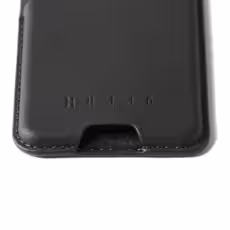 Mujjo รุ่น Full Leather Magnetic Wallet - ที่เก็บบัตรติดหลังมือถือ - สี Black