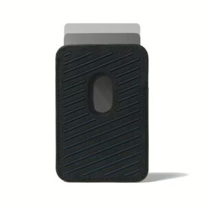 Mujjo รุ่น Full Leather Magnetic Wallet - ที่เก็บบัตรติดหลังมือถือ - สี Black