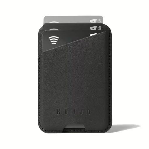 Mujjo รุ่น Full Leather Magnetic Wallet - ที่เก็บบัตรติดหลังมือถือ - สี Black - Image 8