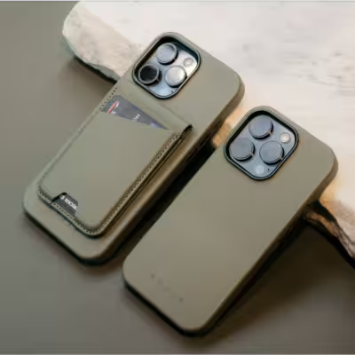 Mujjo รุ่น Wallet Stand - ที่เก็บบัตรติดหลังมือถือ - สี Black