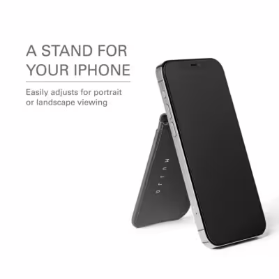 Mujjo รุ่น Wallet Stand - ที่เก็บบัตรติดหลังมือถือ - สี Black