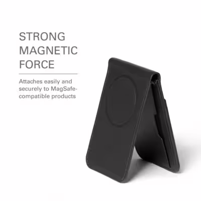 Mujjo รุ่น Wallet Stand - ที่เก็บบัตรติดหลังมือถือ - สี Black